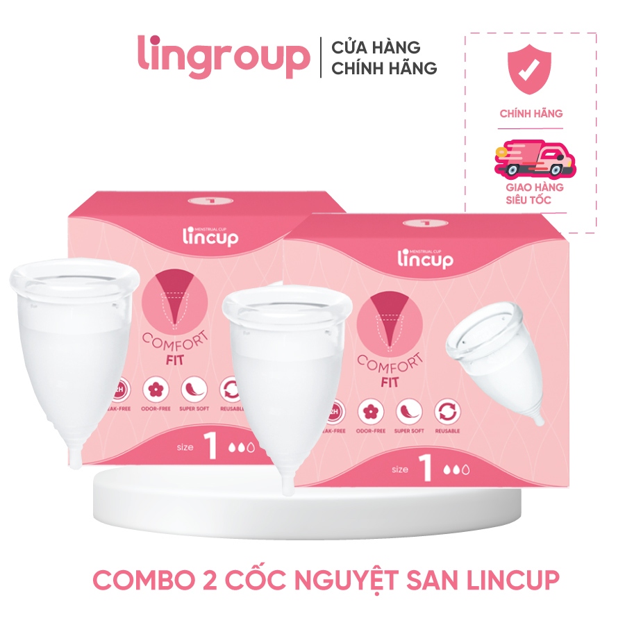 Ảnh Combo 2 bộ cốc nguyệt san Lincup size 25ml/34ml/40ml chính hãng an toàn, tiện lợi 2