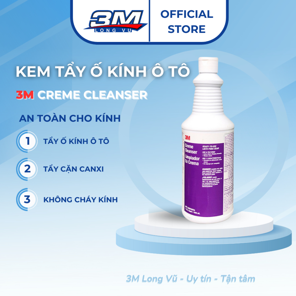 Kem Tẩy Ố Kính Mốc Kính Xe Hơi 3m Creme Cleanser Limpiador En Crema 946ml 3m Long Vu Shopee