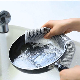 Set 3 Giẻ Lau Bếp Dây Kim Loại Lau Bồn Rửa Chén Cọ Rửa Xoong Nồi Chén Bát, Tấm Cọ Rửa Đa Năng Không Mài Mòn 88452