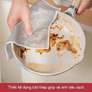 Set 3 Giẻ Lau Bếp Dây Kim Loại Lau Bồn Rửa Chén Cọ Rửa Xoong Nồi Chén Bát, Tấm Cọ Rửa Đa Năng Không Mài Mòn 88452