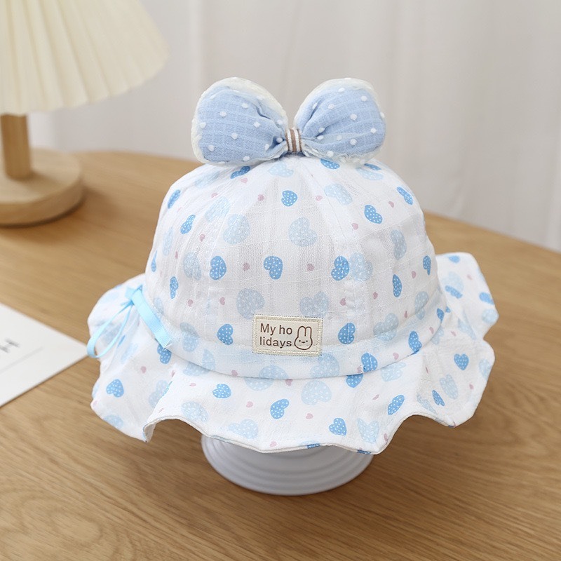 Mũ vành tai bèo chống nắng có nơ cho bé gái 0-12 tháng mesocshop
