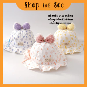 Mũ vành tai bèo chống nắng có nơ cho bé gái 0-12 tháng mesocshop