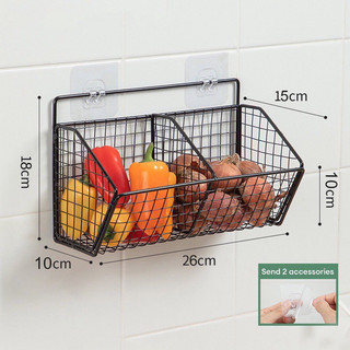 Kệ để đồ nhà bếp 1, 2,3 ngăn dán tường đa năng, giá đựng gia vị hành tỏi treo tường chia ngăn.