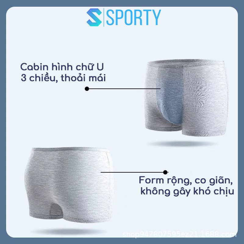 Quần lót giấy boxer nam SPORTY DP2 100% cotton 2 lớp đáy dùng khi đi công tác, du lịch, học quân sự