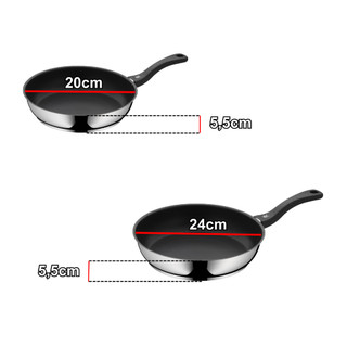 Chảo Chống Dính Cao cấp WMF FP DEVIL Size 20/24/28 CM, Chất Liệu Thép Không Gỉ, Dùng Cho Mọi Loại Bếp - Hàng Chính Hãng