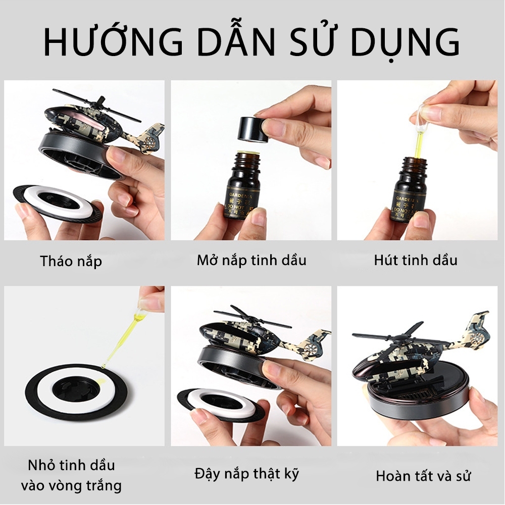 Nước Hoa Ô Tô AIRBUS VAROMAS Trực Tăng Tự Động Quay Và Toả Hương Bằng Năng Lượng Mặt Trời Tặng 1 Chai Tinh Dầu KT83 KT86
