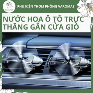 Nước Hoa Ô Tô VAROMAS Trực Thăng Gắn Cửa Gió Xe Hơi Tiện Dụng Tự Động Xoay Nhờ Sức Gió Tặng Kèm 3 Thanh Tinh Dầu KT82