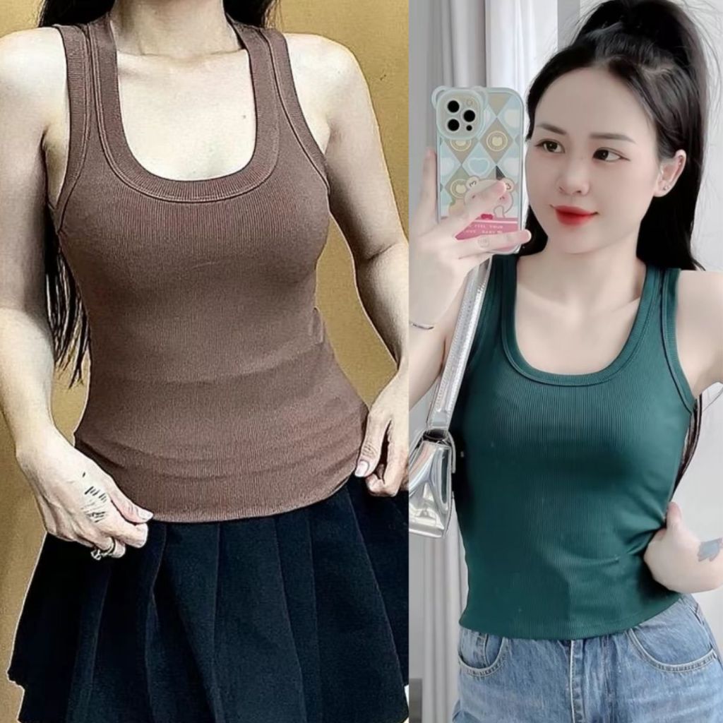 Áo Thun Ba Lỗ Nữ Bigsize Áo BaLo Cổ Vuông Sát Nách ESHOP - Áo Kiểu Đẹp Mặc Hè Thoáng Mát MS153