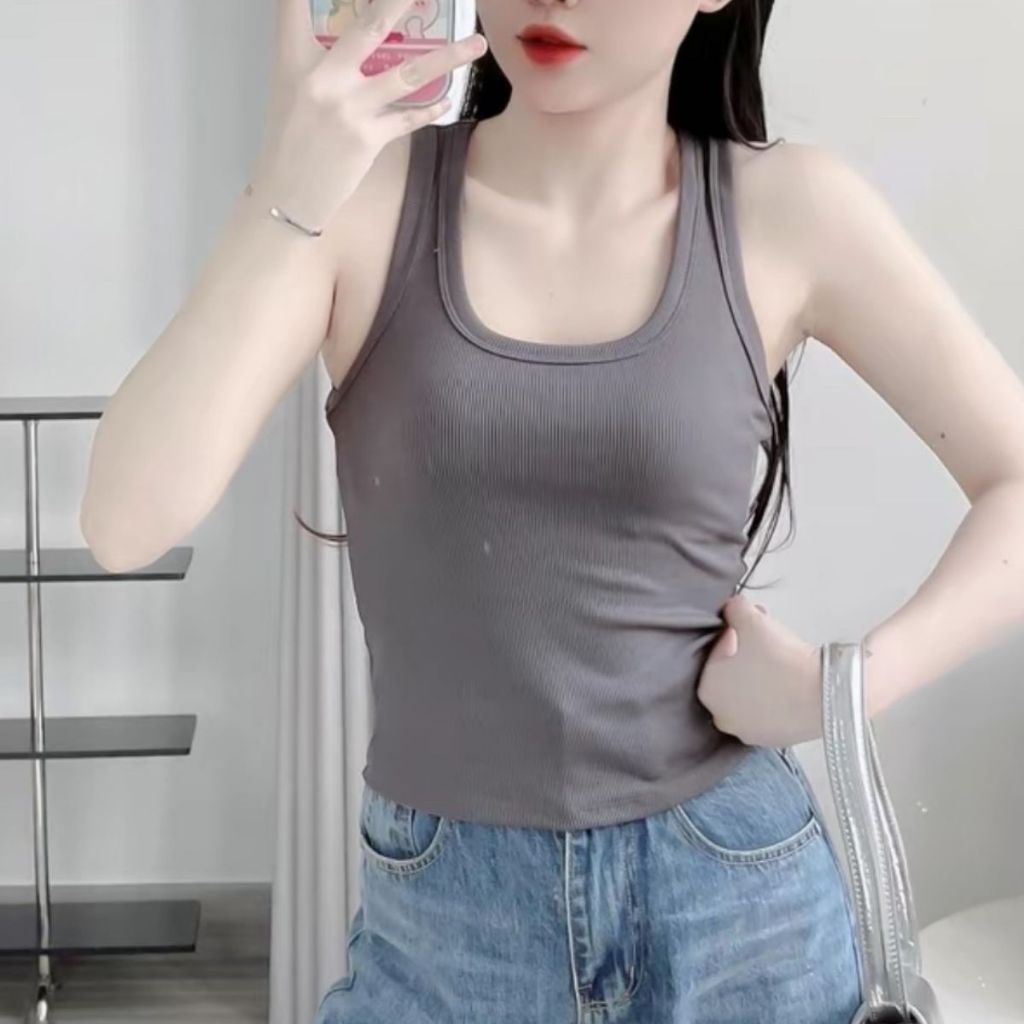 Áo Thun Ba Lỗ Nữ Bigsize Áo BaLo Cổ Vuông Sát Nách ESHOP - Áo Kiểu Đẹp Mặc Hè Thoáng Mát MS153