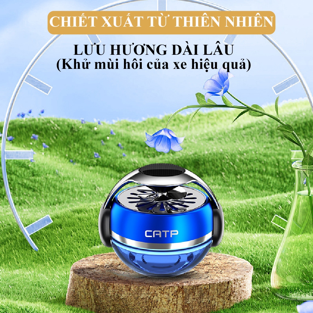 Nước Hoa Ô Tô Cao Cấp VAROMAS Cánh Quạt Tự Động XoayToả Hương Thơm Nhờ Năng Lượng Mặt Trời Tinh Dầu Thiên Nhiên KT85