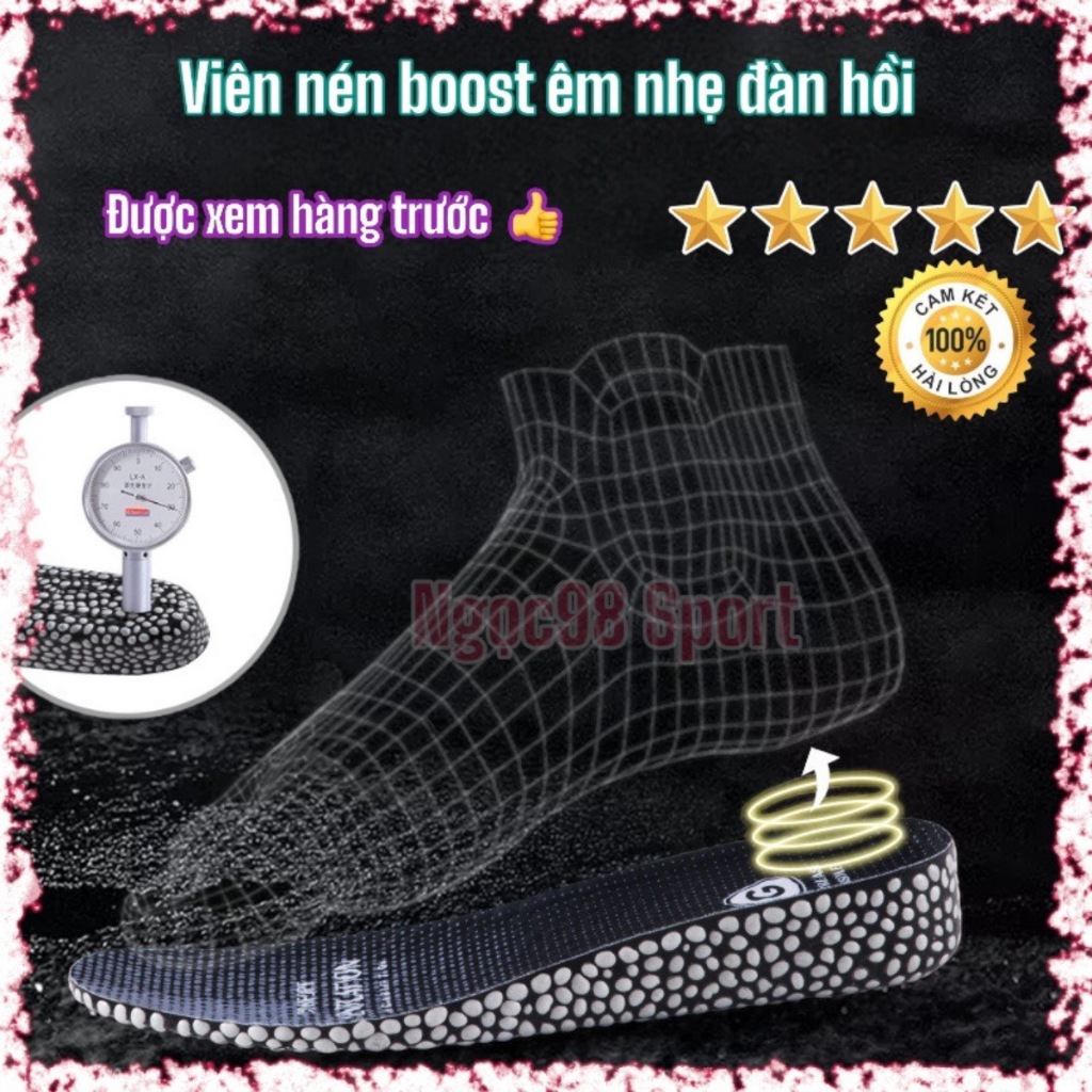 Lót giày tăng chiều cao nam nữ cao cấp chất liệu Boost nhẹ êm thoáng đàn hồi tốt không biến dạng