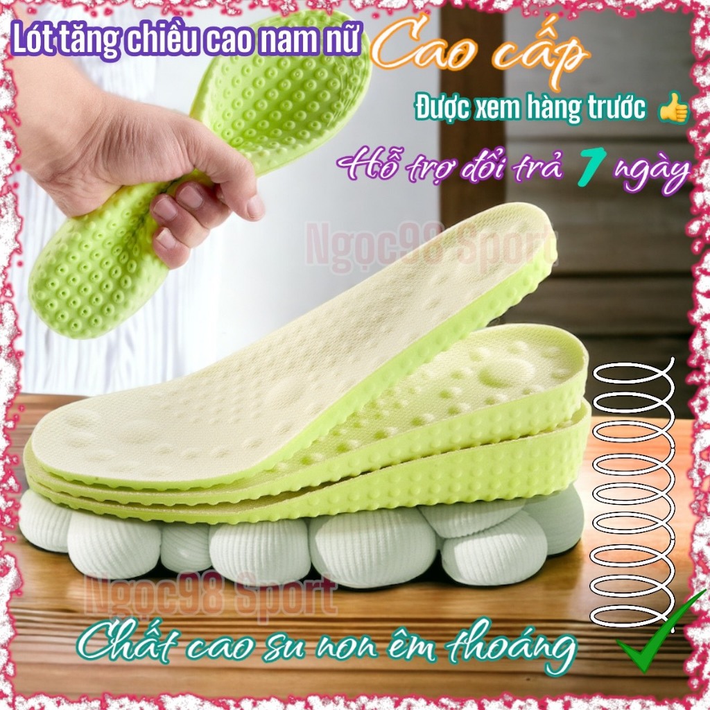 Miếng Lót Giày Tăng Chiều Cao Công nghệ mới massa cao su non Chống Sốc Thoáng Khí Dành Cho Nam Và Nữ
