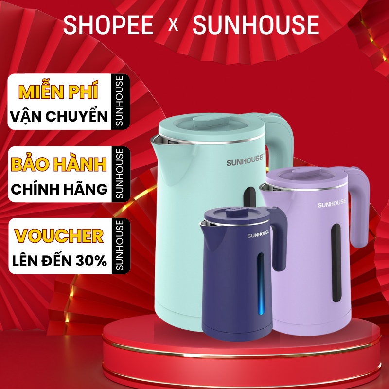 ẤM SIÊU TỐC INOX 2 LỚP 1.8L SUNHOUSE SHD1351/1353/1368KB - Thân ấm 2 ...