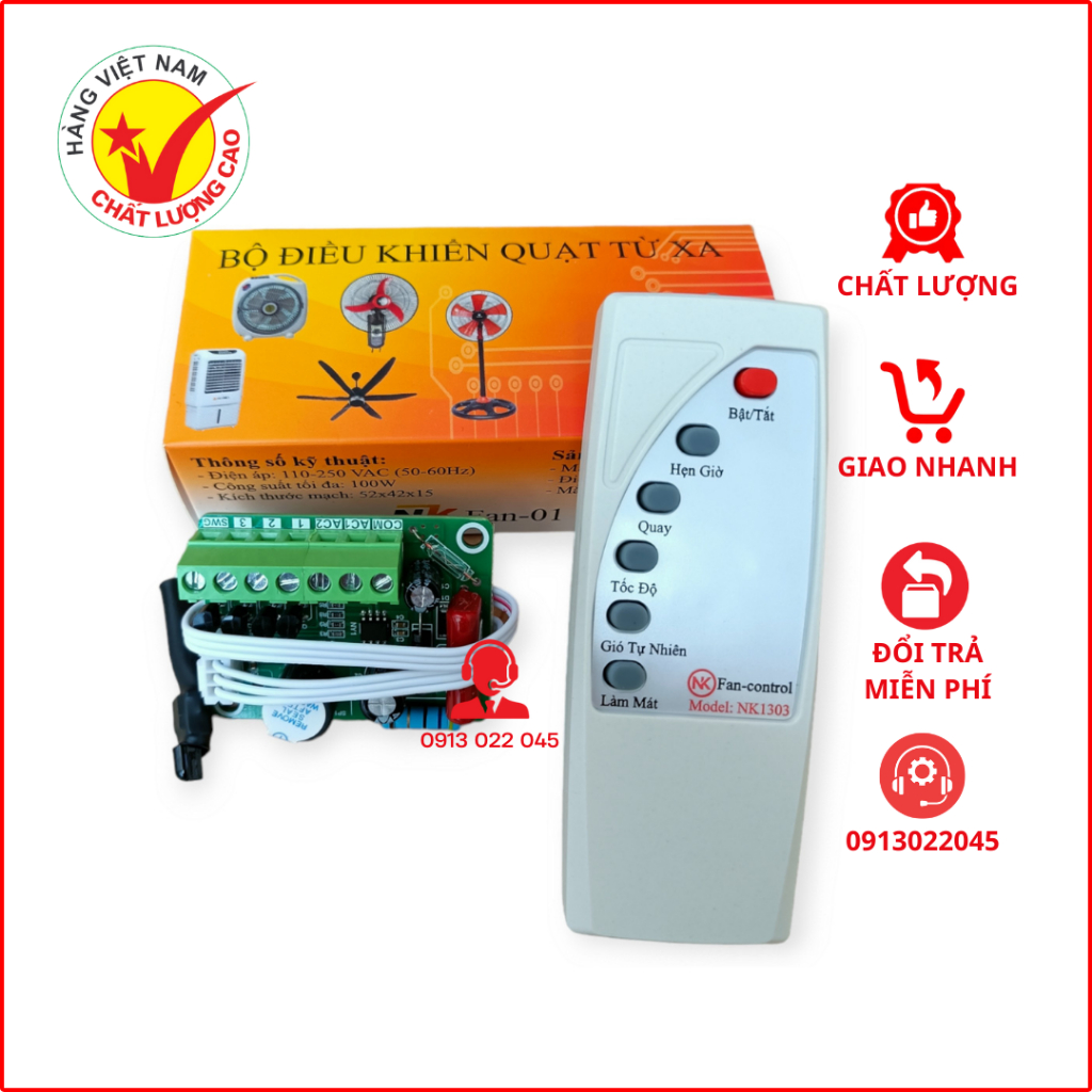 Bộ mạch điều khiển quạt từ xa hàng Việt Nam chất lượng cao - Biến quạt ...