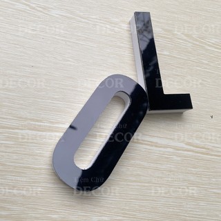 Chữ Nổi Đen Gương 10cm dày 15mm T1 In Hoa Dán Tường Trang Trí Tiệm - Chữ 3D Decor Biển quảng cáo Chất Liệu Fomex Alu