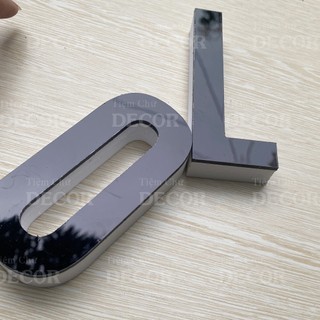 Chữ Nổi Đen Gương 10cm dày 15mm T1 In Hoa Dán Tường Trang Trí Tiệm - Chữ 3D Decor Biển quảng cáo Chất Liệu Fomex Alu