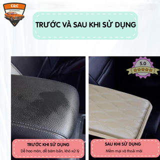 Miếng đệm tì tay ô tô bọc da cao cấp. Tấm đệm da lót hộp tì tay ô tô chống mỏi - chống bám bụi