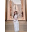 Váy thiết kế ren trắng nơ xinh tay cánh tiên size XS eo 65cm – Kim Thoa Design cao cấp