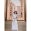 Váy thiết kế ren trắng nơ xinh tay cánh tiên size XS eo 65cm – Kim Thoa Design cao cấp
