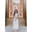 Váy thiết kế ren trắng nơ xinh tay cánh tiên size XS eo 65cm – Kim Thoa Design cao cấp