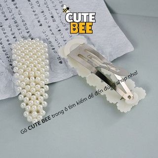 Vỉ 10 chiếc kẹp đính hạt ngọc phong cách Hàn Quốc nhiều mẫu không trùng cho mẹ và bé - Đồ chơi CUTE BEE