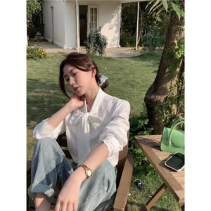 Sơ mi thắt nơ ngực bồng bềnh công sở phù hợp đi làm đi chơi