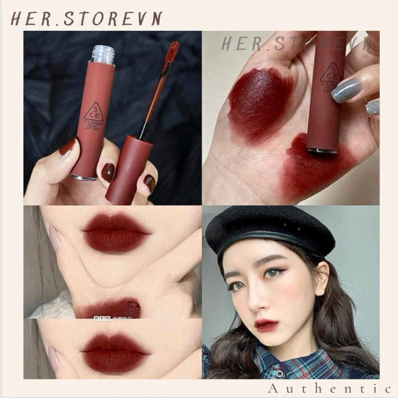 Son Kem 3CE Velvet Lip Tint Màu TAUPE - Đỏ Nâu Trầm | Shopee Việt Nam