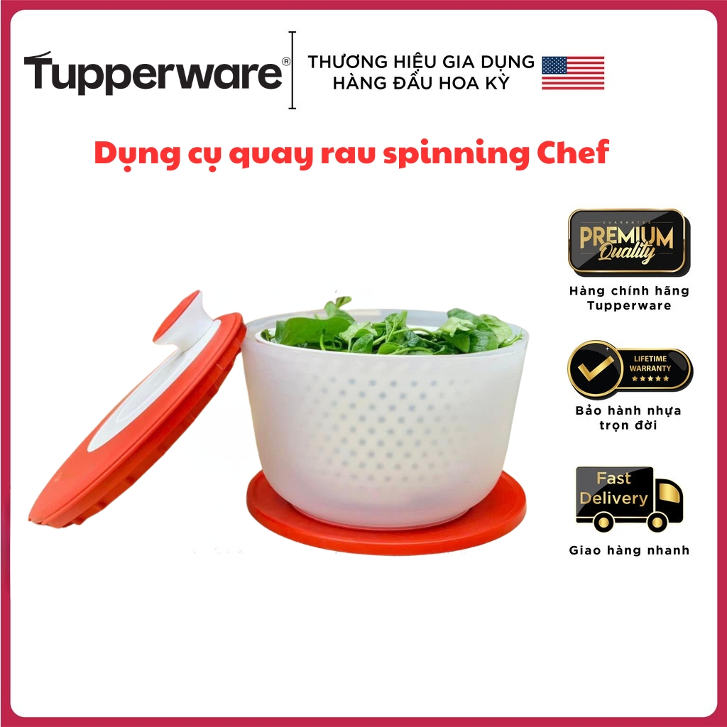 Dụng cụ quay rau Spinning Chef TUPPERWARE, Dụng cụ quay khô rau, quay ...