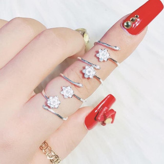 nhẫn bạc , nhẫn nữ hoa sen mini , bạc 925 - jena sliver