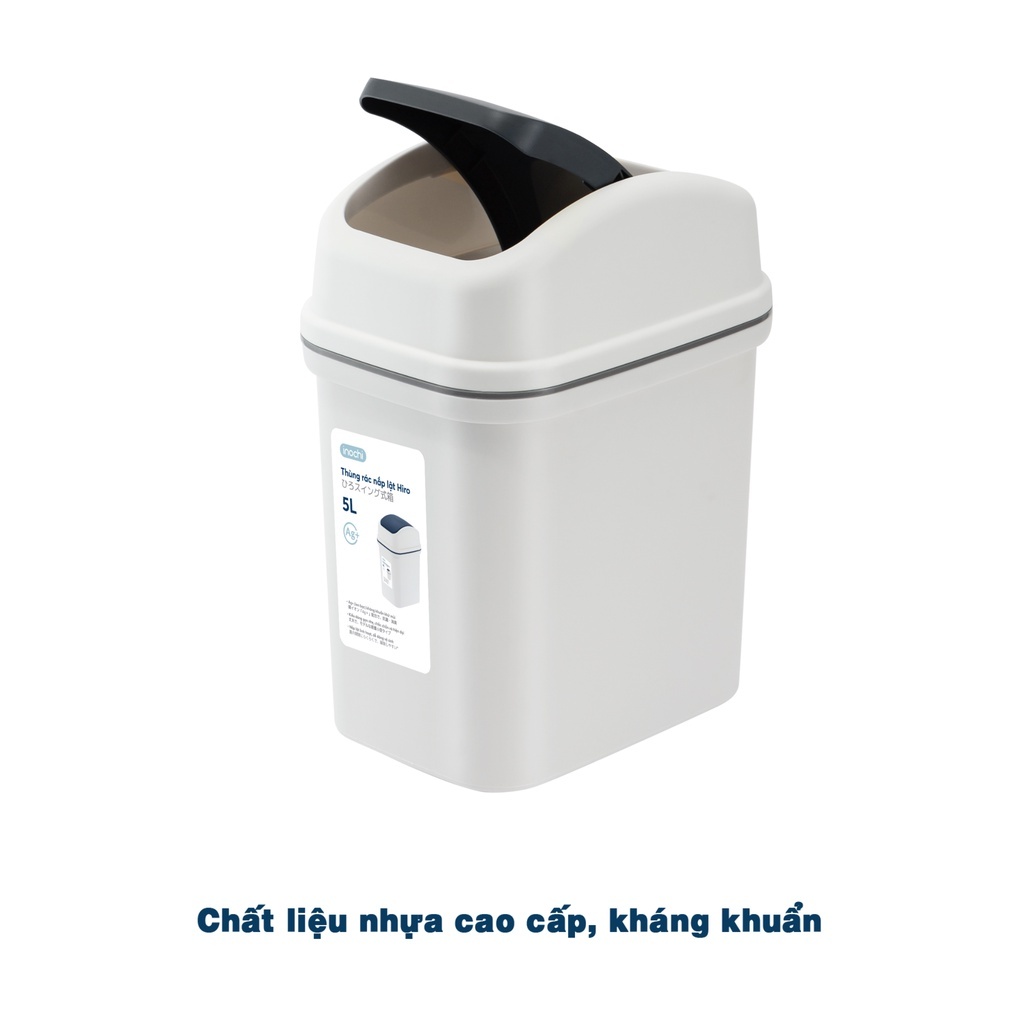 Thùng rác nắp lật INOCHI dung tích 5L, 10L, 15L siêu xinh, tiện dụng (tiêu chuẩn Nhật Bản)