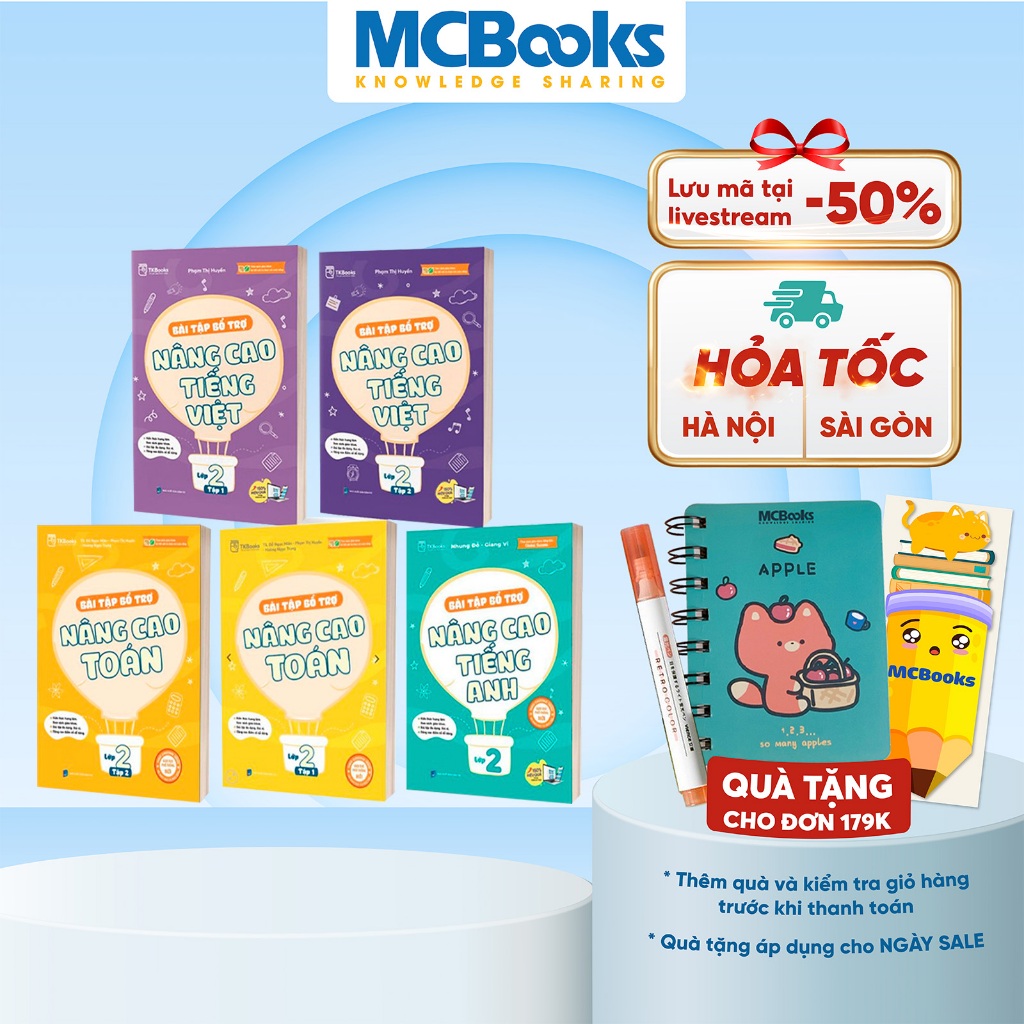 Sách - Bài tập bổ trợ nâng cao Toán - Tiếng Việt - Tiếng Anh lớp 2 - Theo Chương Trình Sách Giáo Khoa