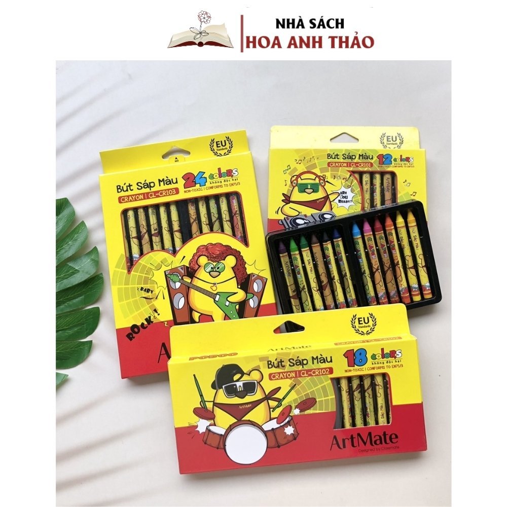 Ảnh Sáp Màu Classmate Màu Sắc Tươi Sáng Có 12/18/24 Màu, Màu Mịn, Bám Giấy Tốt Cho Bé Tập Tô 1