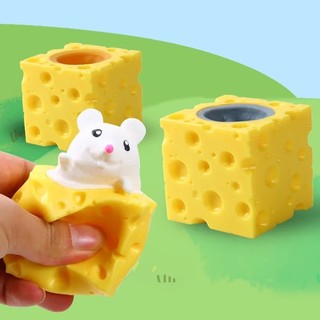 Đồ chơi nắn bóp đàn hồi giảm stress chú chuột phô mai vui nhộn