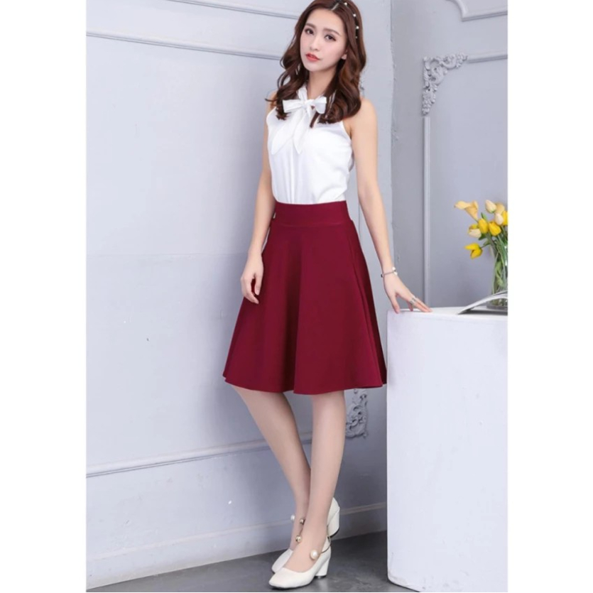 Chân Váy Xòe Ngắn Đến Gối 60cm, Chất Vitex Cao Cấp_Thời Trang Công Sở Nữ_CV84T