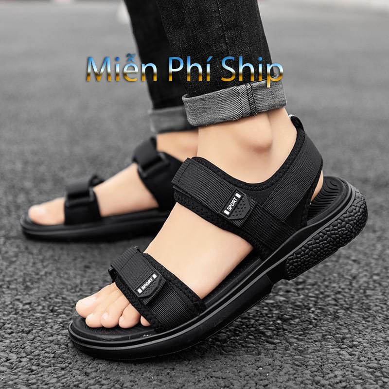 Dép Sandal Nam, Dép Quai Hậu 2 Quai Dán, Dép Sandal Đế Cao Su Non Đúc Nguyên Khối Siêu Êm Mã DP36