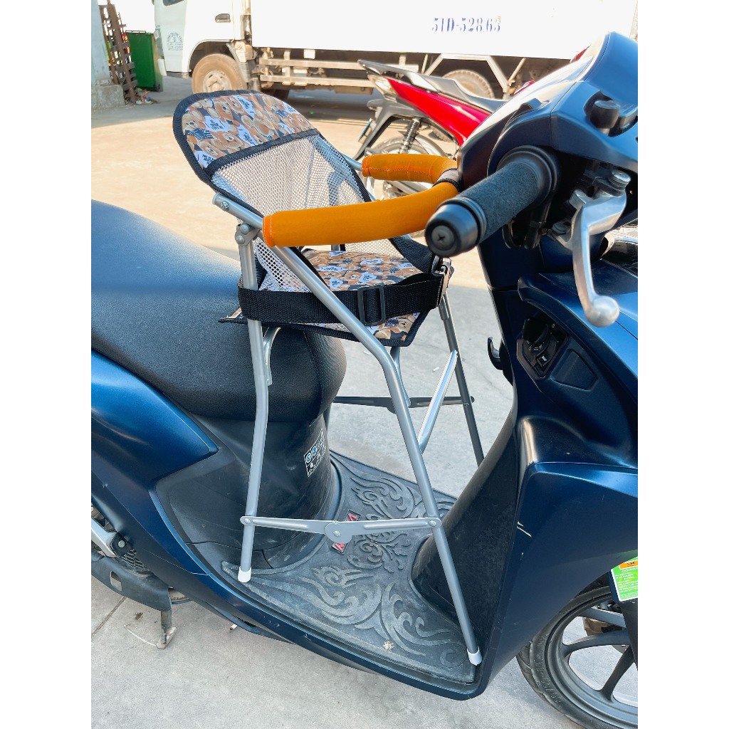 GHẾ XẾP GỌN ĐI XE TAY GA CHO BÉ  [ GỒM  1 GHẾ , 1 DÂY ĐAI 100x4cm ] ( ĐỌC KỸ MÔ TẢ )