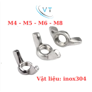 Đai ốc cánh bướm vặn tay INOX 304 - Tán chuồn size M4 - M5 - M6 - M8 (túi 10 con)