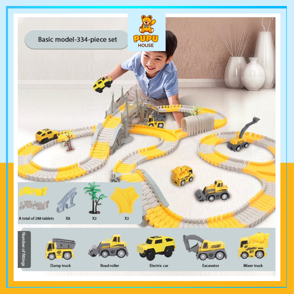 Bộ Đồ Chơi Lắp Ráp Đường Ray Ô Tô 345 Chi Tiết  Đồ Chơi Lắp Ghép Đường Đua Đồ Chơi Xe Cho Bé - PUPU HOUSE