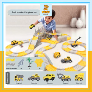 Bộ Đồ Chơi Lắp Ráp Đường Ray Ô Tô 345 Chi Tiết Đồ Chơi Lắp Ghép Đường Đua Đồ Chơi Xe Cho Bé - PUPU HOUSE