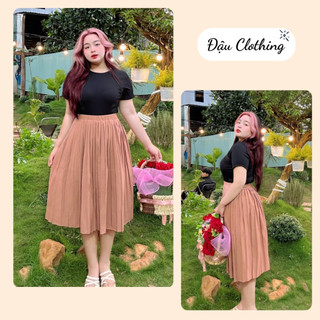 Chân váy xếp ly bigsize dáng váy midi xếp ly xòe nhẹ nhàng phong cách Hàn Quốc dễ phối đồ CV12