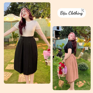 Chân váy xếp ly bigsize dáng váy midi xếp ly xòe nhẹ nhàng phong cách Hàn Quốc dễ phối đồ CV12