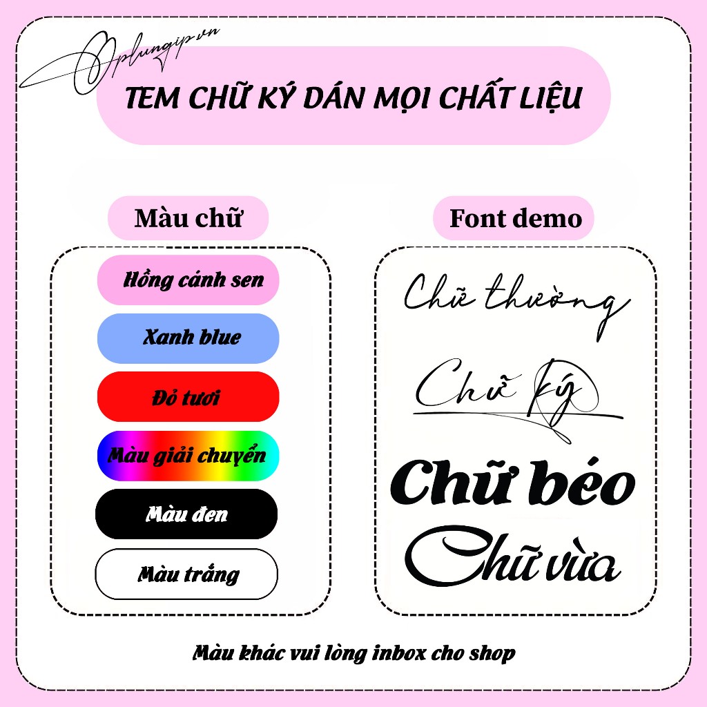 Tem tên theo yêu cầu, tem chữ ký dán trang trí xe máy mũ bảo hiểm ...