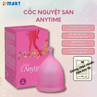Cốc nguyệt san Silicone y tế siêu mềm Anytime chính hãng, đạt tiêu chuẩn FDA Hoa Kỳ size X/L.