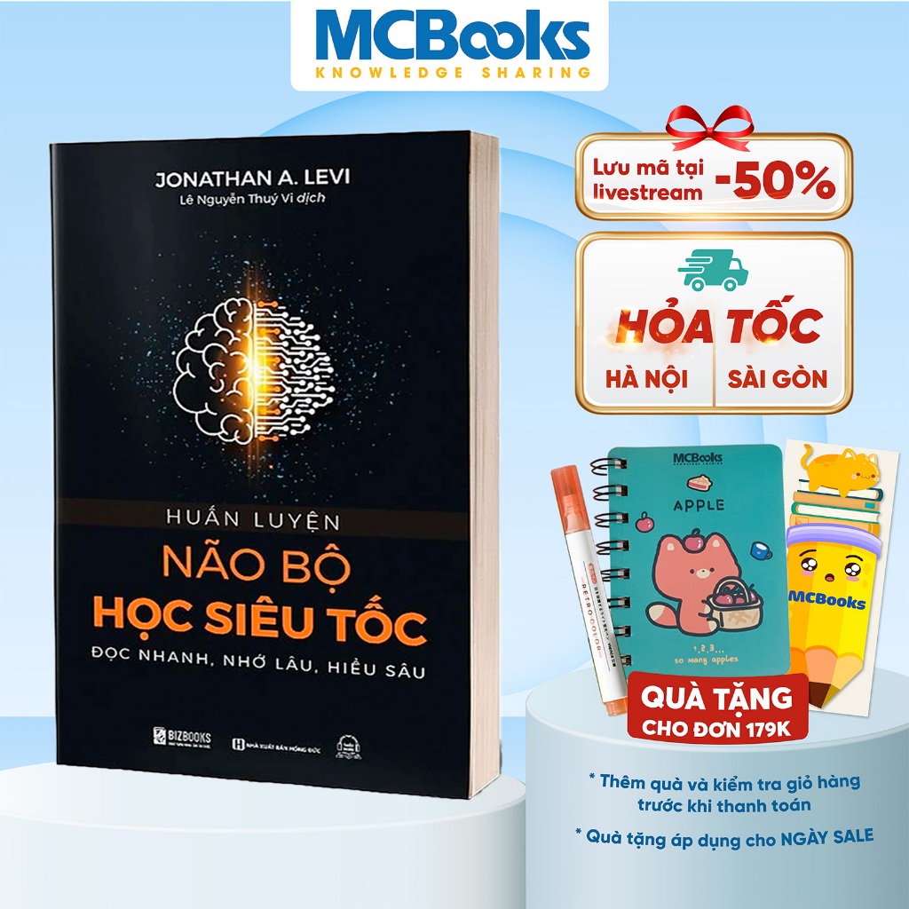 Sách Huấn Luyện Não Bộ Học Siêu Tốc: Đọc Nhanh - Nhớ Lâu - Hiểu Sâu - Phát Triển Bản Thân Mỗi Ngày - Bizbooks