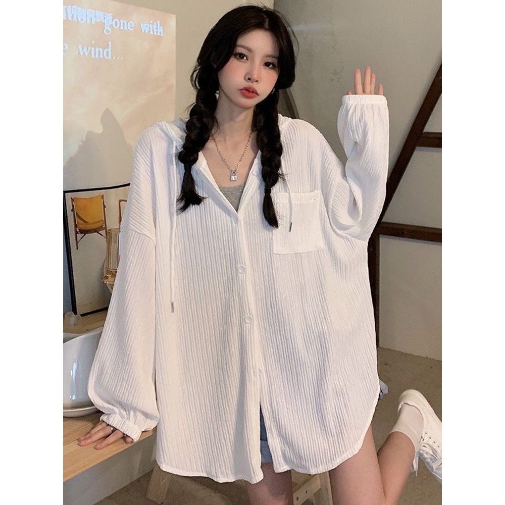 Áo sơ mi mùa hè dáng rộng có mũ chùm hottrend Hàn Quốc hàng QCCC đi biển đi chơi (CÓ BIG SIZE) MT33 SP161