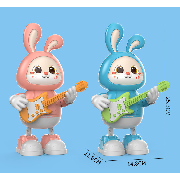 Đồ Chơi Thỏ Nhảy Múa Đánh Đàn Guitar Có Đèn Có Nhạc Di Chuyển Vui Nhộn Đồ Chơi Cho Bé Gái Bé Trai - PUPU HOUSE