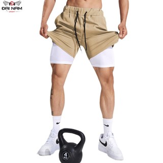 Quần Tập Gym Nam 2 Lớp DNS96,Quần Tập Thể Thao,Chạy Bộ,Đạp Xe Co Giãn,Thoáng Khí Đại Nam Sport