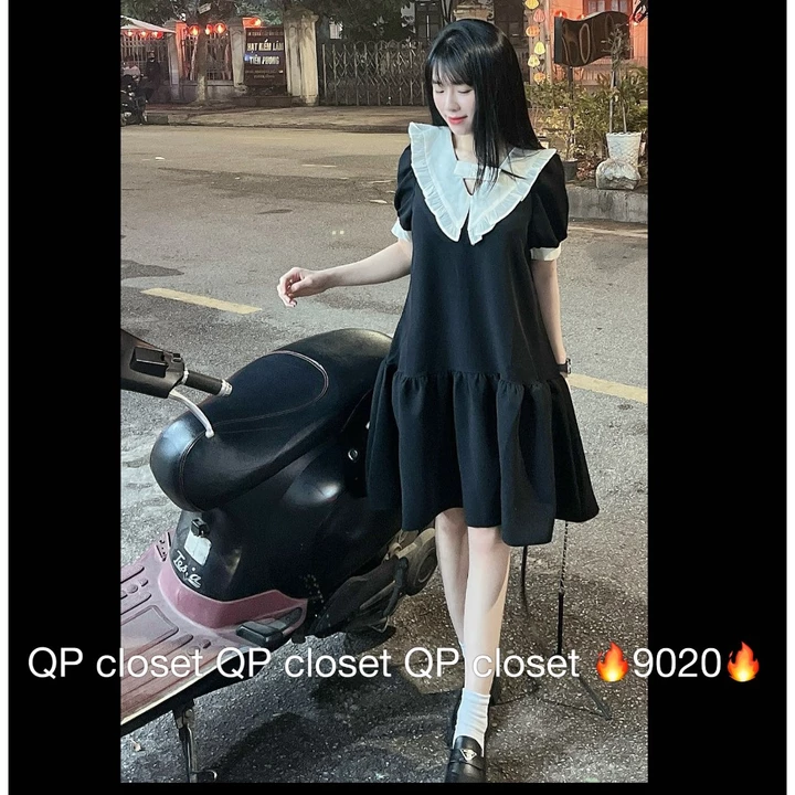 Đầm bầu công sở , váy bầu thiết kế xuông đuôi cá cổ bèo trắng sang trọng đi làm đi chơi sự kiện cực phù hợp đầm bầu Elly