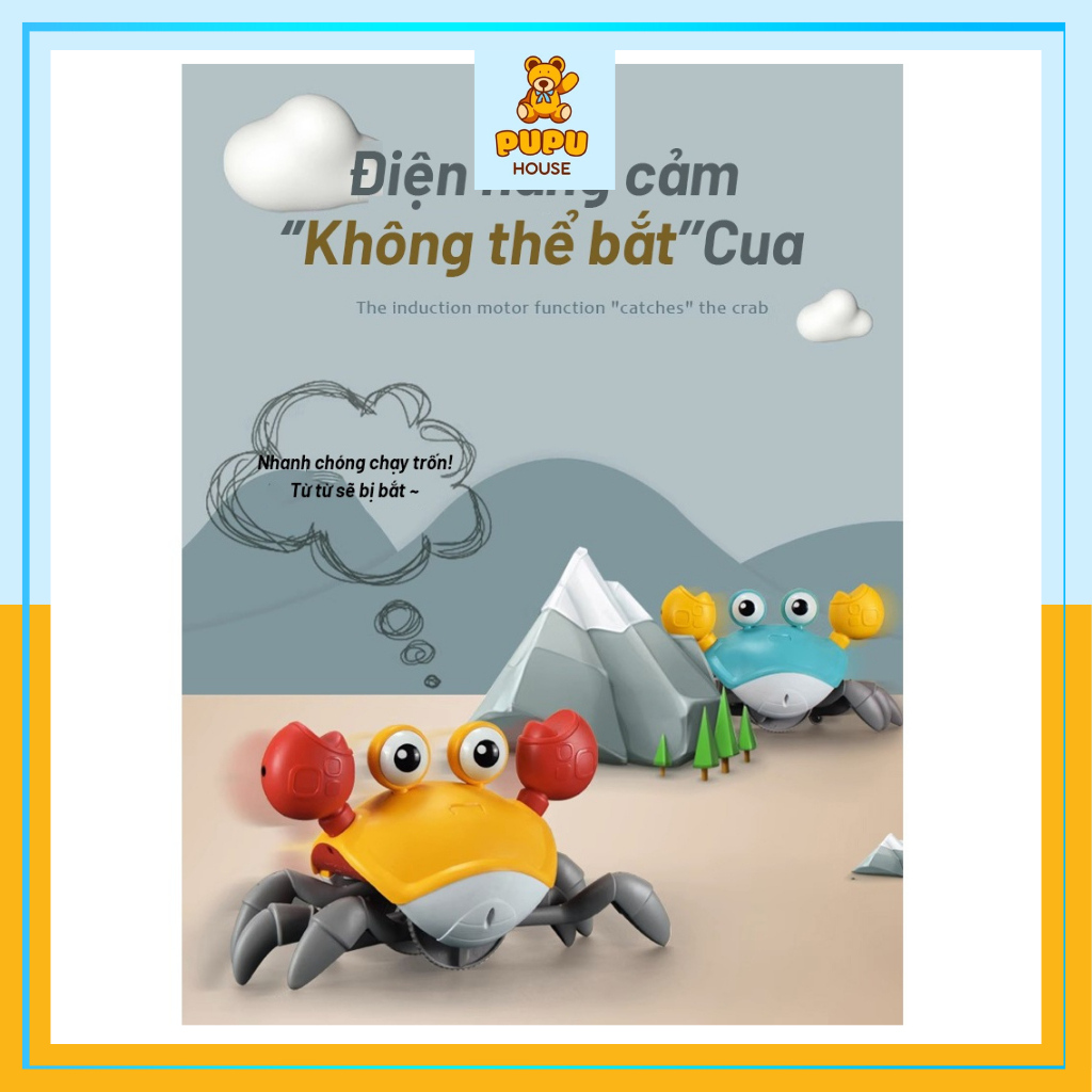 Đồ chơi con cua cảm biến, đồ chơi cua cảm ứng tự tránh chướng ngại vật - PUPU HOUSE