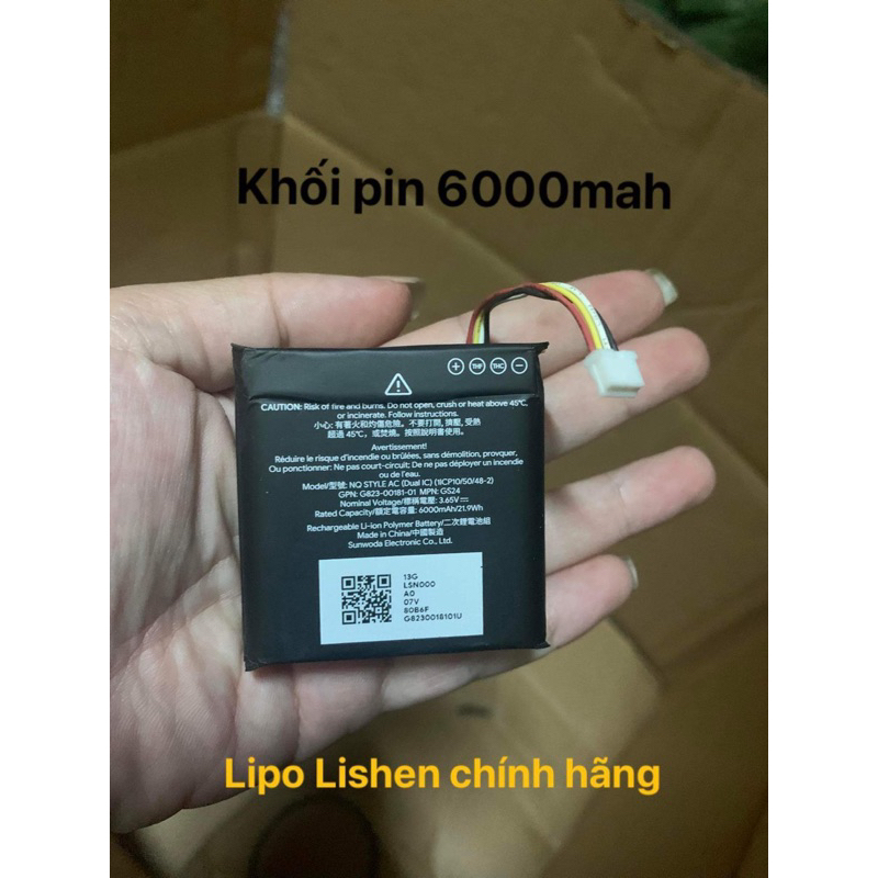 Khối pin Lipo 6000mah 3.65V Lishen Chính hãng có sẵn mạch bảo vệ ...